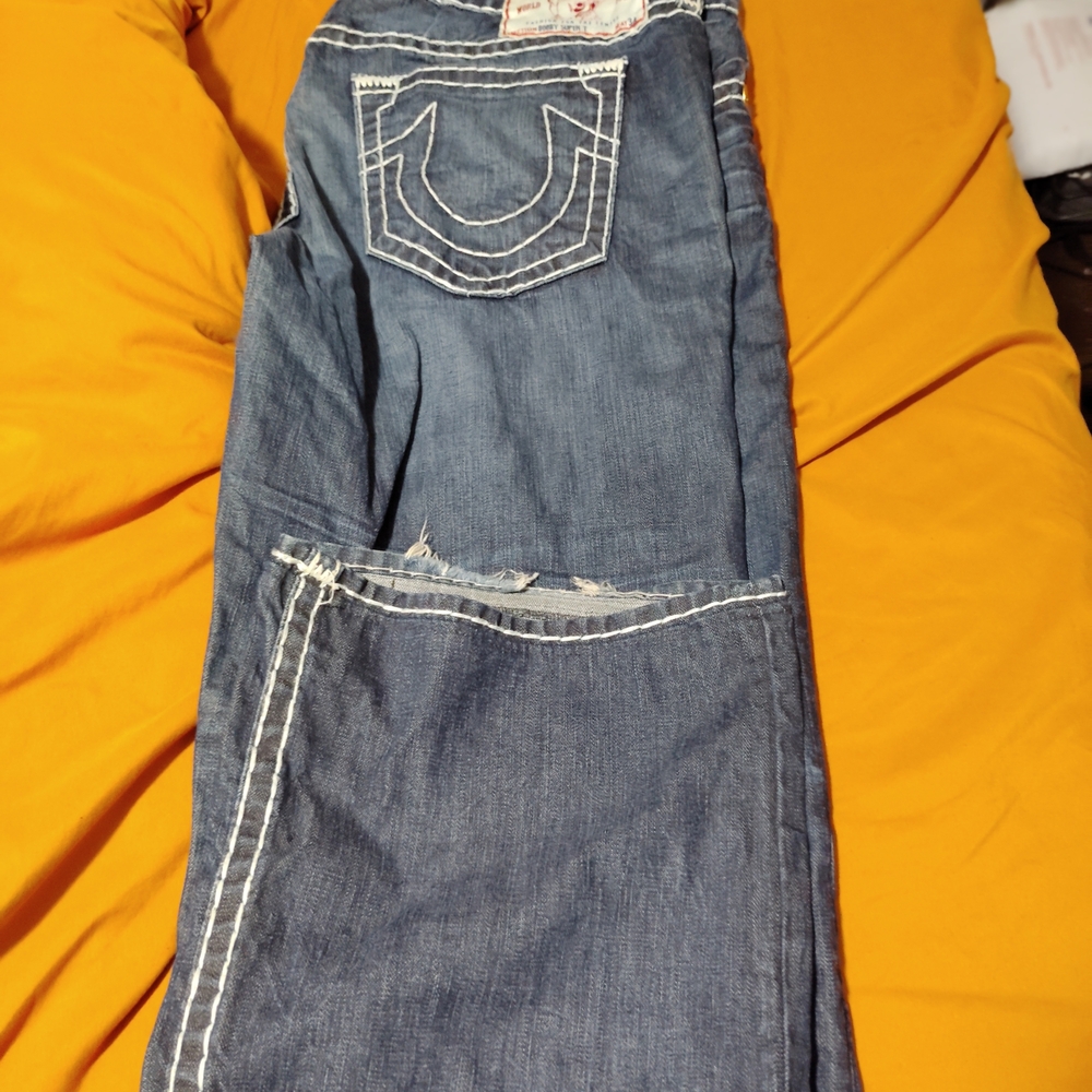 True Religion Men's Blue Boot Cut Jeans
